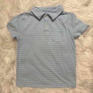 Cat & Jack Boys Light Blue Polo Shirt with Subtle Stripes Size 5